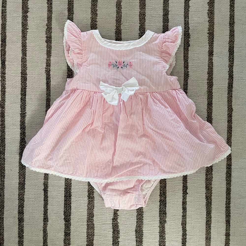 Little Me Bodysuit Dress Baby Girl 6 mo